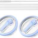 40 oz Tumbler Flip Straw Lid Replacement Compatible with HydroJug, Spill Proof Splash Resistant Tumbler Lids,Leak Proof Tumbler Cover for Cup Accessories,Pack of 2 (Light Blue)
