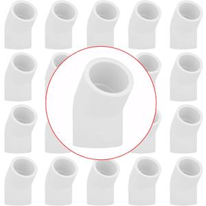 20Pack 1/2" 45 Degree PVC Elbow Pipe Fitting Connector (Socket x Socket) Furniture Build Grade SCH40 1/2 Inch 45 Degree Elbow PVC Corner Adapter for Home Sewer Plumbing Water Line