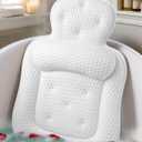 Bath Pillows for Tub, Comfortable Bathtub Cushion for Head and Neck with Soft 3D Mesh Fabric and 54 Non-Slip Suction Cups, Relaxing Tub and Shower Accessories Spa Gift White Standard