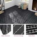 VANCASTLE 36 Pack Interlocking Deck Tiles, 12"x12" Patio Pavers, Heavy Duty Plastic Outdoor Flooring with Drainage, Waterproof Non-Slip Snap-Together Tiles for Balcony, Poolside, Garage, Dark Grey