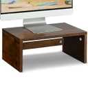 TEAMIX 14.2 inch Monitor Stand Riser, Wood Monitor Riser with Storage for Desk Small Monitor Stand TV/Screen/PC/Laptop Riser Computer Stand Desktop Shelf