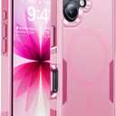 Magnetic for iPhone 17 Case Military-Grade Dual-Layer Shockproof, Heavy Duty Rugged Protection Phone Case [Fit for MagSafe] Anti-Fingerprint Anti-Scratch for iPhone17 Cover 6.3", Pink