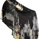 Professional Barber Cape - Hair Cutting Cape with Adjustable Neck Closure, Salon Quality Styling Cape for Hairdressers and Barbers - Gold Chain