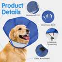 Upraded Dog Cone Collar After Surgery, Adjustable Soft Dog Cone, Soft Inner & Sturdy Protective Recovery Elizabethan Collar for Dogs to Stop Licking Wounds (L) (Blue)