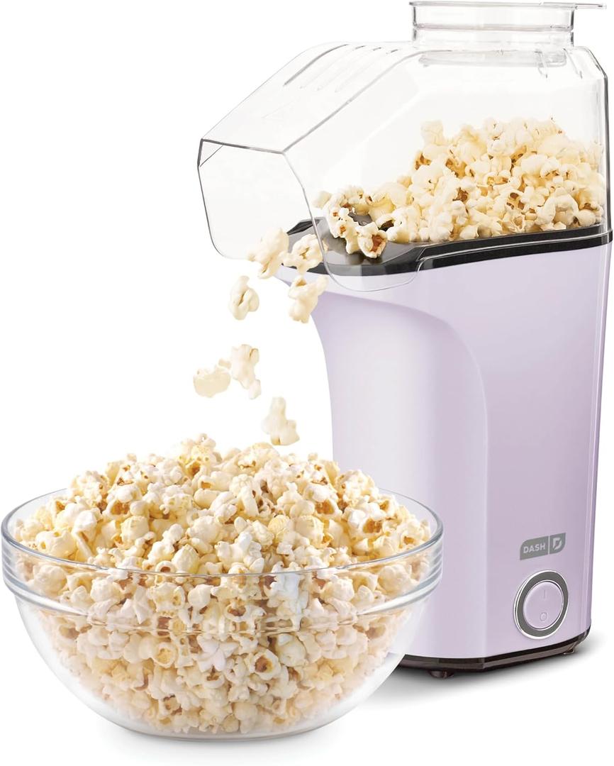 DASH Hot Air Popcorn Popper Maker with Measuring Cup to Portion Popping Corn Kernels + Melt Butter, 16 Cups  Lavender