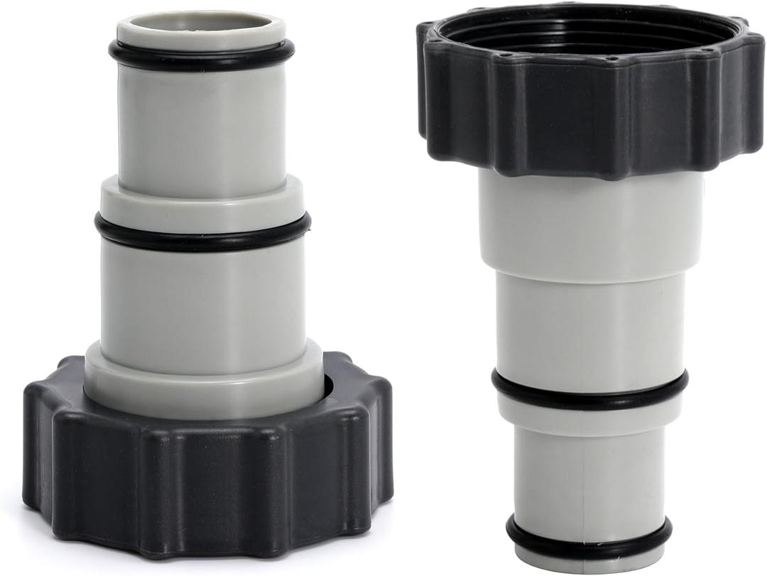 1.5" to 1.25" Replacement Threaded Pool Hose Connector Pool Hose Adapter A w/Collar for Threaded Connection Pumps and Salt Systems(2 Pack-A type)