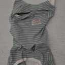 KYEESE Dog Pajamas Striped Pet Jumpsuit Soft Doggie Jammies Lightweight Onesie 4 Legs PJS Stretchable Dog Pajamas Breathable Costumes Comfortable Sleepwear for Small Dogs,Green Striped, X-Large