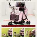 Dog Stroller for Large & Medium Dogs (20132 lbs), Pet Stroller for 2 Small Dogs, Extra Large Heavy Duty, Foldable & Ventilated, Pink or Navy