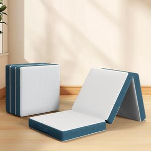 Foldable Mattress Single Size, 4 Inch Portable Memory Form Tri Folding Mattress with Collapsible, Washable Cover, Non-Slip Bottom for RV Travel, Camping, Guest, Yoga(75"x25"x4") (White)