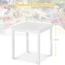 VECELO Square Dining Table for 2-4 People, 29"x29" Minimalist Kitchen Table with Sturdy Wooden Legs, Versatile Table Desk for Small Space,Dining Room,Living Room,Home Office,Easy Assembly,White