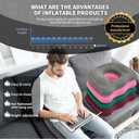Portable Inflatable Orthopedic Seat Cushion – Adjustable Air Cushion for Office Chair, Car & Wheelchair – Ergonomic Donut Ring for Pressure Relief on Back & Thighs – Grey