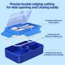 Jelife Bento Lunch Box for Kids - Leakproof Large Bento-Style with 4 Compartments Portions Lunchbox with Tableware Back to School, Reusable On-the-Go Meal and Snack Packing, Blue