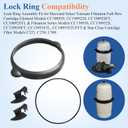 CCX1000D Cartridge Lock Ring Assembly W/2 Clips & O-Ring Seal, for Hayward | Double fixing structure, Form a reliable seal, Premium Material, The lock ring is durable, The O-ring is corrosion resistant