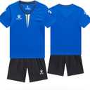 KELME Kids' Soccer Jersey - Boys Girls Quick Dry Training Set, Indoor Turf Uniform (Blue)