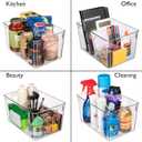 CLEARSPACE Plastic Storage Bins With lids Perfect Kitchen Fridge Organizer, Pantry Organization, Cabinet Organizers (4 Pack)