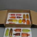 Yaomiao 30 Pcs Vases Bulk Colored Flower Glass Bud Vases Valentine Vintage Colored Glass Bottles Colorful Rustic Embossed for Home Wedding Table Decorations Gifts(Orange Yellow Series)