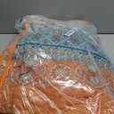 WONGS BEDDING Orange Quilt Set Queen Size, Stripe Bohemian 3 Pieces Quilts Bedspread Set Boho Lightweight Microfiber All Season Bedding Coverlet Set for Queen Bed (96"x90")
