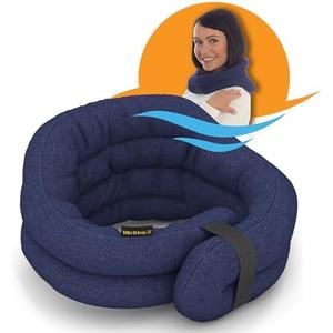 SunnyBay Microwave Heating Pad, Microwavable Heated Neck and Shoulder Wrap, Hands-Free Weighted Moist Hot or Cool Pack, Soft Fleece Cover and Flaxseed Filling, 26 Inch Length, Made in USA, Navy