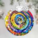 3 x Christmas Ornaments: Stained Glass Ornament, Christmas Tree Ornament, Hanging Ornaments for Home Decor & Xmas Tree Decorations Exquisite Holiday Decor, Gifts & Holiday Presents - Rainbow Spiral