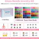 3000pcs 6mm Glass Beads DIY Craft Kit - Beads Bracelet Kit, DIY Beads Jewelry Kit, 72 Color Box Vibrant Beaded Supplies for Jewelry Making, Necklace Bracelet Crafting, String Art & Home Decor