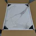 C Shaped Side Table Set of 2, Marble End Table for Sofa and Bed, Couch Table That Slide Under, Snack Side Table for Living Room, Bedroom or Small Spaces, White and Black