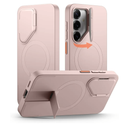 SURITCH for Samsung Galaxy S25+ Plus Phone Case, Magnetic Shockproof Protective Cover with Camera Cover & Adjustable Metal Kickstand for Galaxy S25+ Plus(2025)-Sakura Pink