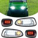 10L0L Golf Cart Headlights and Tail Light Kits for EZGO RXV 08-15 Gas & Electric Carts, 12V Street Legal Lights Kit With Turn Signal Wiring Harness (NOT Fit 2016+ RXV II)