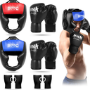 YORWHIN Boxing Headgear, Boxing Head Gear Training Sparring Safety Head Guard with Gloves, Protective Gear for MMA, Kickboxing, Muay Thai, Training Helmet for Adult Men Women