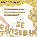 Fulmoon Set of 3 Pre Strung Older Wiser Hotter Glitter Banner Funny Birthday Banner for Women 30th 40th 50th 60th 70th 80th Birthday Party Decorations Sign Gift(Champaign Gold)