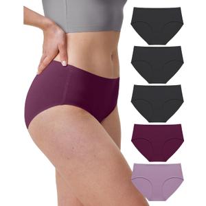 Neione Women's Cotton Underwear No Show Hipster Panties with Seamless Look No Panty Lines (5-pk Twilight, Small) Neione Women's Cotton Underwear No Show Hipster Panties with Seamless Look No Panty Lines (5-pk Twilight, Small)