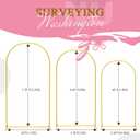 Semoprus Metal Arch Backdrop Stand, Gold Arch Backdrop Stand Set of 3 (7.2 ft, 6.6 ft, 6 ft), Wedding Arch Frame, Balloon Backdrop Stand for Ceremony Birthday Party Baby Shower Graduation Decoration