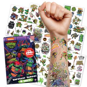 Teenage Mutant Ninja Turtles Temporary Tattoos for Kids 200 pack - TMNT tattoos. Made in the USA w Certified Safe Ink. Kids Birthday Party Supplies & Party Favors.