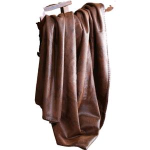 Carstens, INC Wyoming Faux Leather Throw Blanket, Brown