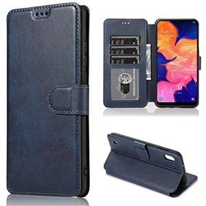 QLTYPRI Case for Samsung Galaxy A50, Premium PU Leather Simple Wallet Case [Card Slots] [Kickstand] [Magnetic Closure] Shockproof Flip Cover for Samsung Galaxy A50 - Blue