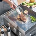 EGGKITPO 14 Inch Electric Griddle 120V 1800W, Non-Stick Flat Top Grill Commercial Electric Countertop Griddles Stainless Steel Adjustable Temperature Control 90-575 for Home or Restaurant Use