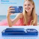 Meifigno Designed for iPhone 17 Pro Max Case Wallet (3-4 Cards & Cash), Built-in Mirror & Kickstand, Surround Raised Lens Protection, for 17 Pro Max Case with Card Holder for Women (6.9"), Deep Blue