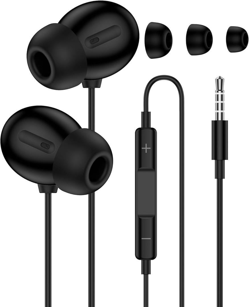 Wired Earbuds, 3.5mm Jack Headphones Wired, in-Ear Apple Earphones with Mic, Noise Cancelling Corded for 3.5mm Aux Earpods Ear Buds for Apple iPhone/iPad/iPod/Android/Kindle/Laptop/MP3/MP4/Switch/PS5