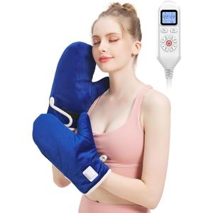 Heated Gloves for Arthritis Hands - Electric Heating Mittens 30s Fast Heat Therapy for Carpal Tunnel Pain Relief - Hand Heating Pad Treatment Wrist Fingers 10-90Min Auto Shut Off & 86-158 Temp