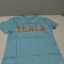 RECUTEWU Teacher Shirts for Women: Embroidery Teach T-Shirts Leopard Teaching Graphic Gifts Short Sleeve, S