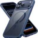 JETech Magnetic Case for iPhone 17 Pro Max 6.9-Inch Compatible with MagSafe, Shockproof Phone Bumper Cover, Anti-Scratch Clear Back (Deep Blue)