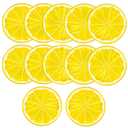 12Pcs Fake Lemon Slices Artificial - Fruit Party Decorations Fake Lemon Fruit Decorations for Party Lemon Kitchen Decoration - Simulation Yellow Lemon Home - 2 Inch Plastic Vegetable Decor Kitchen