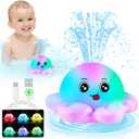 Gigilli Octopus Bath Toys, Baby Bath Toys for Kids Ages 1-3 Baby Girl Light Up Bath Toy Sprinkler 6-12-18 Months Toddler Bath Fountain Toy Infant Birthday 1 2 3 Gifts