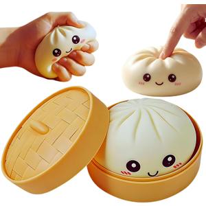Dumpling Squishy Toy 2026 Upgraded White, Dumpling Squishy Mystery Box, Dumplings Stress Balls Fidget Sensory Toy, Soft Squeeze Decompression Dough for Adults(White)