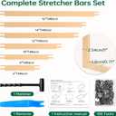 HANGOOGER 24 Pcs Needlepoint Stretcher Bars for Needlework 6 Sizes (6, 8, 10, 12, 14, 16 inch) with 100 Tacks 21 Sets Canvas Stretcher Bars for Embroidery Cross Stitch Frame, Gift for Craft Lovers.