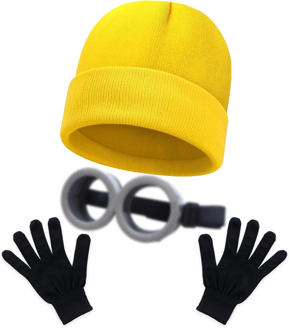 SKIUEMI 3Pcs Halloween Cosplay Costume Accessories for Man Women Halloween Cosplay Party Yellow (Yellow)