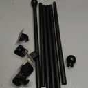 Curtain Rods No Drilling for Windows 48 to 84-96 Inch,5/8 Inch Diameter Drapey Pole with No Drill Curtain Rod Brackets,Renter Friendly Cortineros Para Ventanas with Adhesive Holder Black