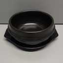 Korean Stone Bowl, Ceramic Korean Cooking Stone Pot Set with Tray, 37 Oz Dolsot Bibimbap Sizzling Hot Pot Soup Cookware for Korean Restaurants, Rice, Soup, Noodle