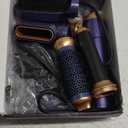 Blow Dryer Brush, 6 in 1 Auto Air Curling Iron Set 3 Temperature 1000W Powerful Negative Ionic Hair Dryer Brush Set with Thermal Brush, 60000RPM Hot Air Brush, Left&Right Curler Wand (Golden Blue)