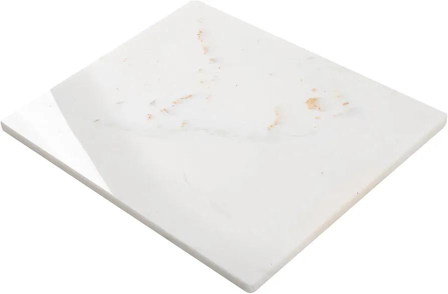 Natural Marble Cutting Board For Kitchen, Marble Slab Pastry Board With Non-Slip Feet For Baking, Cheese, Charcuterie, Chocolate White Marble Ares Gold 16 * 20 Inch