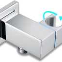 Wall Mount Shower Head Holder for Bathroom, 360 Degree Adjustable Bracket for Handheld Showerhead, Shower Wand Holder Chrome, Brass Hand Shower Holder with Check Valve for Shower Sprayer-Huifeidezhu